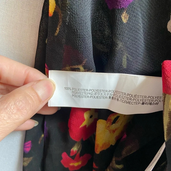 Zara Floral sheer long sleeve blouse sz  M - Picture 6 of 8